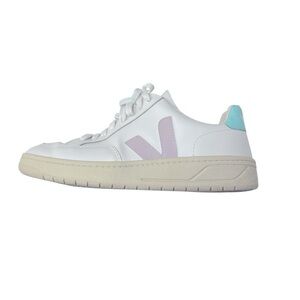 Veja White Sneakers with Purple and Teal Details